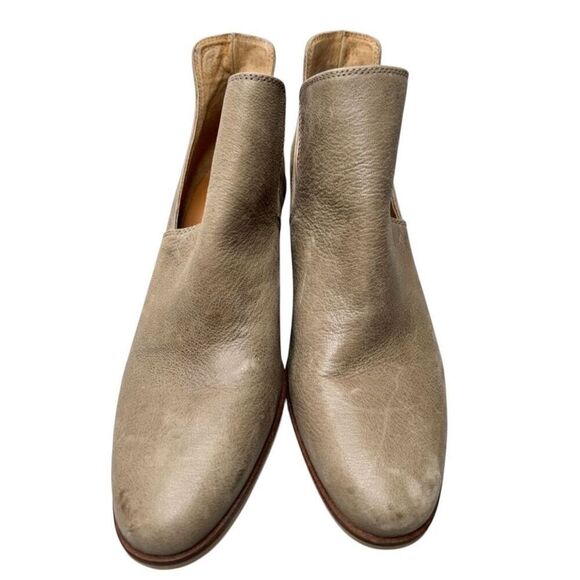 Lucky Brand Boots Size‎ 8.5 Tan Leather Block Heel Pull On Style Ankle Booties - Picture 3 of 12